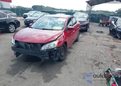 2014 Nissan Sentra Fe+ S/Fe+ Sv/S/Sl/Sr/Sv z USA, uszkodzony, nr VIN 3N1AB7AP7EL646295